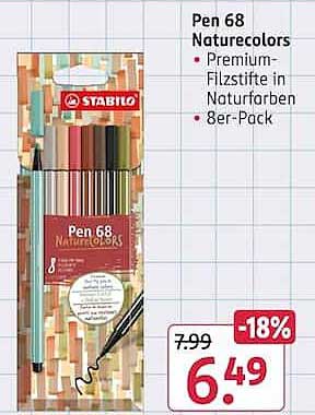 Pen 68 Naturecolors Premium-Filzstifte in Naturfarben 8er-Pack