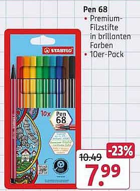 Pen 68 Premium-Filzstifte in brillanten Farben 10er-Pack