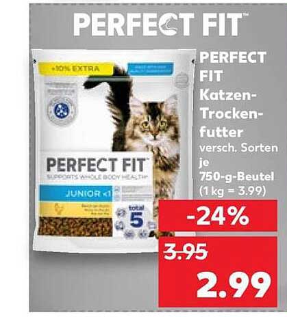 PERFECT FIT Katzen-Trockenfutter versch. Sorten je 750-g-Beutel (1 kg = 3.99)