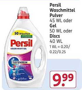 Persil Waschmittel Pulver 45 WL oder Gel 50 WL oder Discs 40 WL
