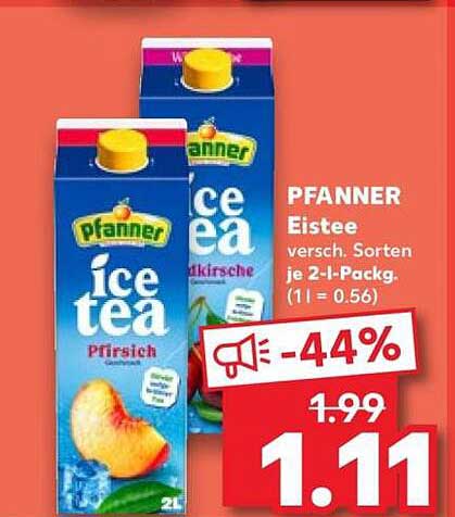 PFANNER Eistee versch. Sorten je 2-l-Packg. (1 l = 0.56)