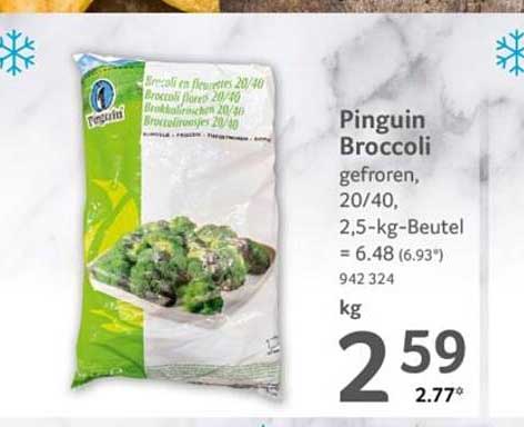 Pinguin Broccoli gefroren, 20/40, 2,5-kg-Beutel