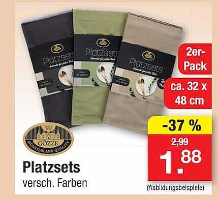 Platzsets versch. Farben