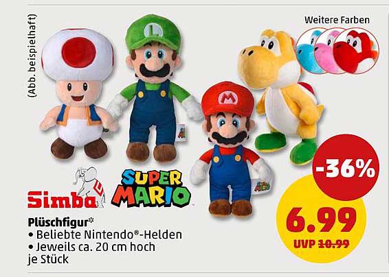 Plüschfigur* Beliebte Nintendo®-Helden Jeweils ca. 20 cm hoch je Stück