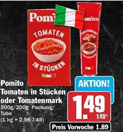 Pomito Tomaten in Stücken oder Tomatenmark