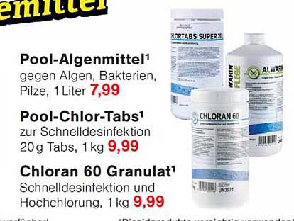 Pool-Algenmittel¹ gegen Algen, Bakterien, Pilze, 1 Liter