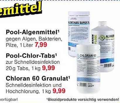 Pool-Algenmittel¹ gegen Algen, Bakterien, Pilze, 1 Liter
