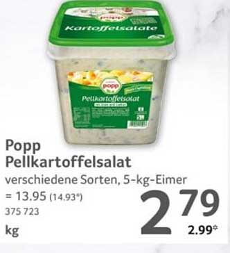 Popp Pellkartoffelsalat verschiedene Sorten, 5-kg-Eimer