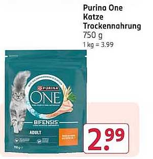 Purina One Katze Trockennahrung 750 g 1 kg = 3.99