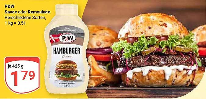 P&W Sauce oder Remoulade Verschiedene Sorten, 1 kg = 3.51