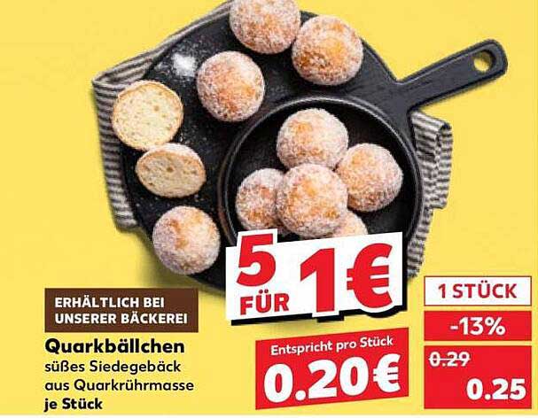 Quarkbällchen süßes Siedegebäck aus Quarkrührmasse je Stück