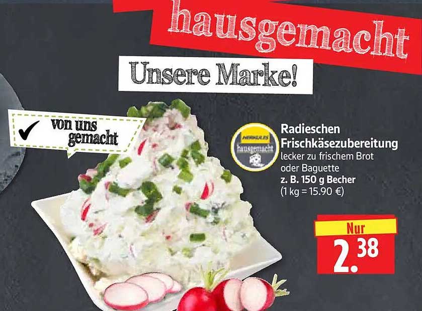 Radieschen Frischkäsezubereitung