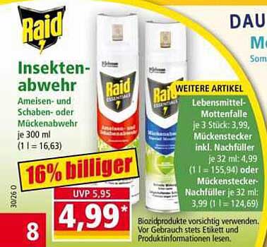 Raid Insektenabwehr Ameisen- und Schaben- oder Mückenabwehr
