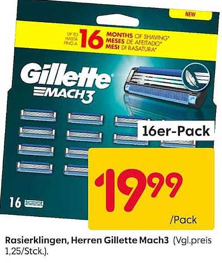 Rasierklingen, Herren Gillette Mach3