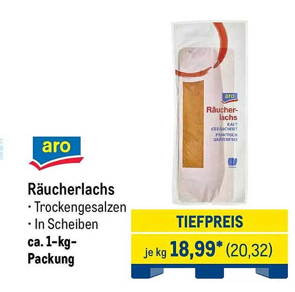 Räucherlachs - Trockengesalzen - In Scheiben ca. 1-kg-Packung