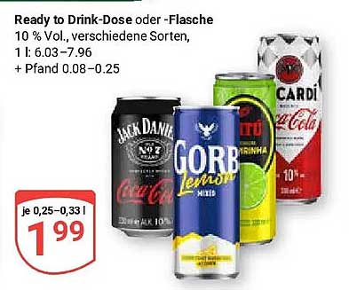 Ready to Drink-Dose oder -Flasche