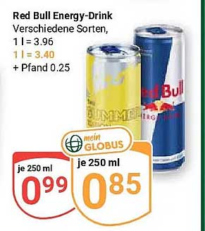 Red Bull Energy-Drink Verschiedene Sorten, 1 l = 3.96