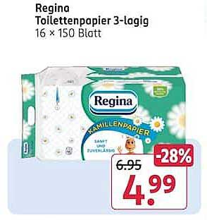 Regina Toilettenpapier 3-lagig 16 x 150 Blatt