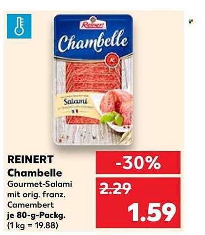 REINERT Chambelle Gourmet-Salami mit orig. franz. Camembert je 80-g-Packg. (1 kg = 19.88)