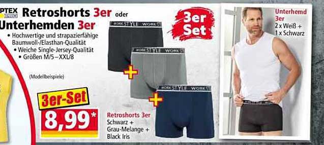 Retroshorts 3er oder Unterhenden 3er