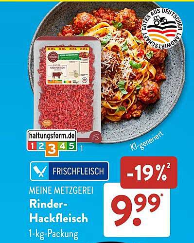 Rinder-Hackfleisch 1-kg-Packung