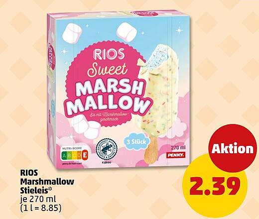 RIOS Marshmallow Stieleis* je 270 ml (1 l = 8.85)