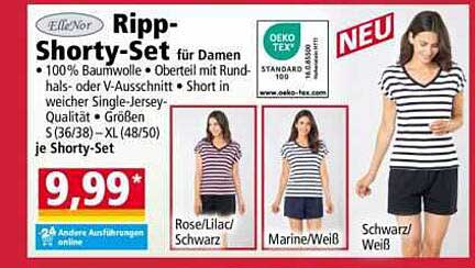 Ripp-Shorty-Set für Damen