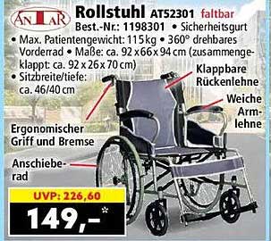 Rollstuhl AT52301 faltbar