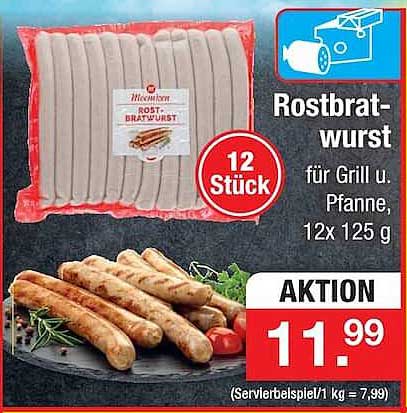 Rostbratwurst für Grill u. Pfanne, 12x 125 g