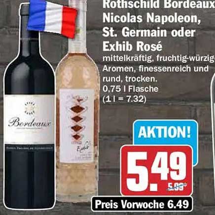 Rothschild Bordeaux Nicolas Napoleon, St. Germain oder Exihb Rosé