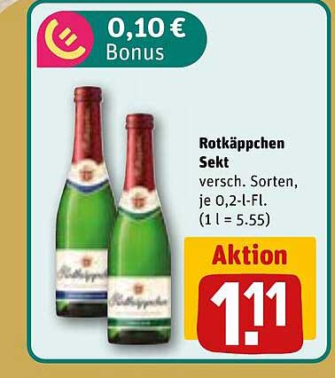 Rotkäppchen Sekt versch. Sorten, je 0,2-l-Fl. (1 l = 5,55)