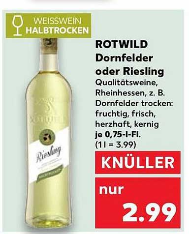 ROTWILD Dornfelder oder Riesling