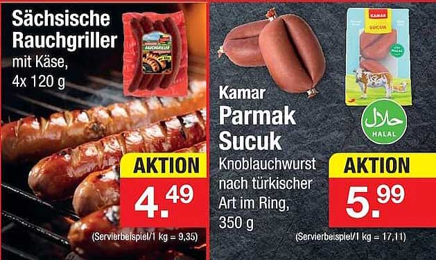 Sächsische Rauchgriller mit Käse, 4x 120 g