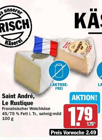 Saint André, Le Rustique Französischer Weichkäse 45/75 % Fett i. Tr., sahnig-mild 100 g