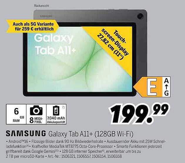 SAMSUNG Galaxy Tab A11+ (128GB Wi-Fi)