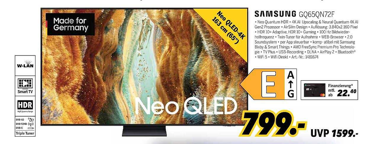 SAMSUNG GQ65QN72F Neo QLED 163 cm (65")
