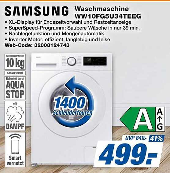 SAMSUNG Waschmaschine WW10FG5U34TEEG
