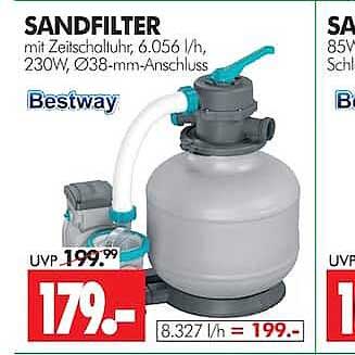 SANDFILTER mit Zeitschaltuhr, 6.056 l/h, 230W, Ø38-mm-Anschluss Bestway