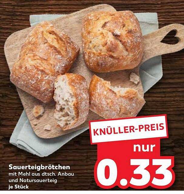 Sauerteigbrötchen mit Mehl aus dtsch. Anbau und Natursauerteig je Stück