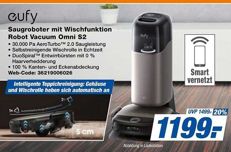 Saugroboter mit Wischfunktion Robot Vacuum Omni S2