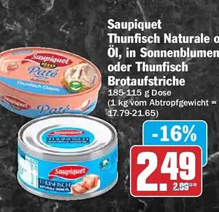 Saupiquet Thunfisch Naturale o. Öl, in Sonnenblumen oder Thunfisch Brotaufstriche