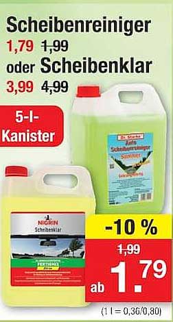 Scheibenreiniger oder Scheibenklar