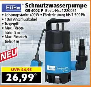 Schmutzwasserpumpe GS 4002 P Best.-Nr.: 1220051