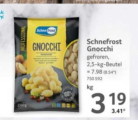 Schnefrost Gnocchi gefroren, 2,5-kg-Beutel