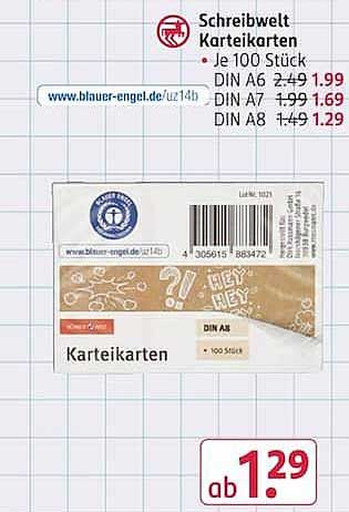 Schreibwelt Karteikarten