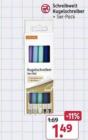 Schreibwelt Kugelschreiber 5er-Pack
