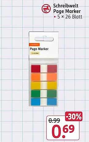 Schreibwelt Page Marker • 5 x 26 Blatt