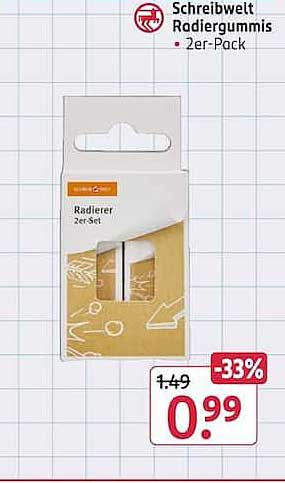 Schreibwelt Radiergummis 2er-Pack