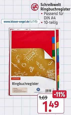 Schreibwelt Ringbuchregister