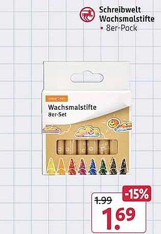Schreibwelt Wachsmalstifte 8er-Pack